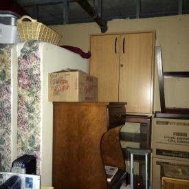 MaxSold Auction: This auction features 8X10 locker with art prints, long sofa, twin beds, furniture, antique & carousel projectors and trays, rollator, humidifier and more!