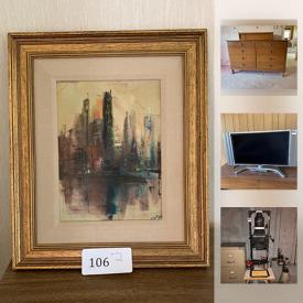 MaxSold Auction: This online auction features paintings, Le Creuset Corkscrew, Laminated Asphalt Shingles, Mid Century Modern McGraw Edison Furniture Dresser, Centura By Corning China, Metal Filing Cabinet, Italian Vase, Trunk, Comic Books, Clock Paper Weight, and much more!