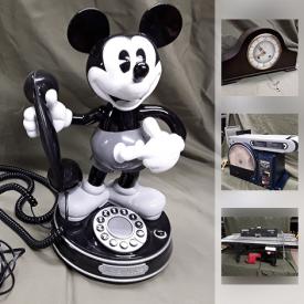 MaxSold Auction: This online auction features TOOLS: Mastercraft belt and disk sander, Sears router table, Dremel. ANTIQUE: oval table. COLLECTIBLE: Royal Doulton figure; Mickey Mouse phone; Sports memorabilia, action figures and cards; Coca Cola; tins. VINTAGE: Coffee grinder; Junghans mantle clock; garden tools. SPORTING GOODS: Waveboards, elbow and knee pads. CRYSTAL: Nachtmann pieces. Lighting. Christmas and much more!