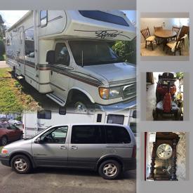 MaxSold Auction: This online auction features a a 1999 Royal Classic R30 31.6 ft Motorhome, 2002 Pontiac Montana Van, Shoprider mobility scooter, Craftsman riding lawnmower, Royal Albert "Lavender Rose" China and much more!

