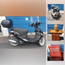 MaxSold Auction: This online auction features a 2009 Buddy Scooter. Hand painted room partition. HUSKEY AIR COMPRESSOR and rolling tool chest/boxes. Electronics - Stereo components and gaming. Collectible: BASEBALL CARDS; die cast; figurines; currency. China: Creative pattern 1014 dish set. Glass: Jozfina Krosno Polish vase and much more!