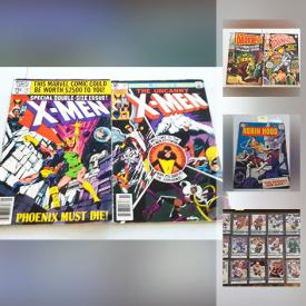 MaxSold Auction: This online auction features vintage comics such as Marvel X-Force, Marvel Tales, Bionic Woman #1, DC G.I. Combat, and DC Star Spangled War Stories, Upper Deck Rookie hockey cards, and much more!