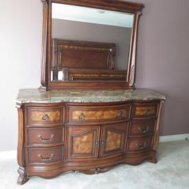 MaxSold Auction: This auction features Night Stands, Lamps, High Boy Dresser, Lacquer queen size bed, Antique Cabinet, Original Artwork, Telescope, Golf Clubs, Antique Chair, Sectional Sofa, Area Rugs, Credenza, Wash Basin, Train Sets, Dining Table And Chairs, Entertainment Unit, BBQ, Trailer and more!