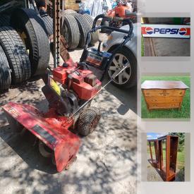 MaxSold Auction: This online auction features Snowblower, Dump trailer, Pepsi sign, Antique dresser, Youth scooter, Jacuzzi bathtub, Gas Pressure washer, and much more!