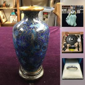 MaxSold Auction: This online auction features VINTAGE ITEMS such as Worcester Figurine, lamps, Royal Doulton Vases, Maling Pieces, Sterling Silver Items, Bone China Cups and Saucers, Asian Boxes, Crystal, Cloisonne, Kosta Boda Animal Zoo Series, Inuit Soapstone Carving, 78 RPM Records, Wicker Chair, and a George Nelson Wall Clock, Original Artwork, Coins and much more!