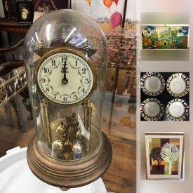 MaxSold Auction: This online auction features vintage wooden architectural pieces, art glass, a vintage German Anniversary Clock, vintage ECanada art pottery, vintage hand mirrors, and much more!