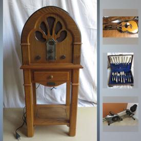 MaxSold Auction: This auction features Indigenous Carving, Hohnica Accordion, Toshiba TV, Yamaha Guitar, Foldable Rocking Chair, Japanese Prints, Recumbent Exercise Bike, Bike - CCM Avenue700, Thomas Ltd. Edition Radio, Royal Doulton figurines, antique trunk, and much more!