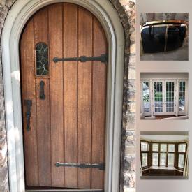 MaxSold Auction: This online auction features Entry doors, leaded glass windows, French pane doors and French pane windows, a brass fireplace screen and cast iron urns and much more!