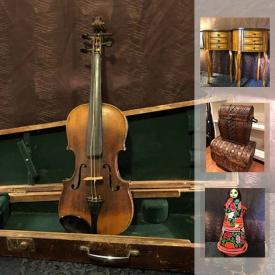 MaxSold Auction: This auction features Antique Wooden Victorian Display Case, Antique Violin, Forestville Wooden Mantle Clock, Royal Albert American Beauty Bone China, Antique Brass, Copper Metal Scuttle Box, Antique Victorian Wooden Victrola Player Stand, Waterford Marquis Vintage Chip And Dip Set, DC Comics, Royal Heritage Prestige china, Wedding Dress, Barbies, Collectable Plush Care Bears, Royal Doulton figurines and much more!