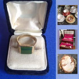 MaxSold Auction: This auction features 14 kt Gold Cameo Brooch, Sterling Silver Charm Bracelets, Antique Gold Plated Elgin Pocket, Birks 18k Gold and Diamond Ring, Cups and Saucers, 1954 $20 Devil's Face Note, One Dollar Canadian Bills, Keirstead oil on board, Royal Doulton figurines, Belleek Irish porcelain, Moorcroft Flambe vases, Capodimonte Porcelain Figurines, Antique Chinese Cloissonne Vase and much more!