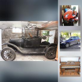 MaxSold Auction: This online auction features a 1916 Ford Model T Roadster, 2007 Mazda 5 JM, parts for antique cars including Model T and Model A, blacksmith forge, anvil, riding lawn mower, lawn furniture, wall art, coin collection, refrigerator, table saw, band saw, lathe, sander, and much more!