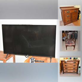 MaxSold Auction: This online auction includes collectibles such as silver plate items, sterling silver spoons, and Wedgwood dinnerware, electronics such as 42” LG TV, a Brother wireless shredder, and an Omnitech shredder, furniture such as a Duncan Phyfe style wooden buffet, a cedar chest, and an electric adjustable bed, art such as framed prints, and original oil paintings, glassware, Pyrex kitchenware, shelving units, books and much more!