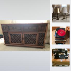 MaxSold Auction: This online auction features MCM furniture, console stereo, sterling silver, ice skates and other sports items, file cabinets, barber equipment, musician items, vintage Singer sewing machine, handyman tools, prints and frames, records, china kitchenware, turntable, ladders, vintage toys, back massager, clothing, vintage board games and much more!