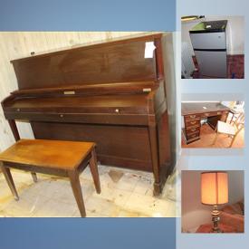 MaxSold Auction: This auction features Fischer Turntable Stereo, Dining Chairs, Johnson Brothers China set, lamps, Sleeper Sofa, Coffee Table, Kenmore Microwave, Kenmore Mini Refrigerator Freezer, Highboy Dresser, Baldwin Hamilton Upright Piano and much more!