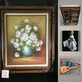 MaxSold Auction: This auction features art, Blue Mountain Stone Vase, Wedgwood Collector Plates, Stained glass lamp Tiffany-style, Aynsley Figurine, Cabinet, Limited Edition print, David Winter cottages, cups & Saucers, Silver Vanity set brush, Mikasa Serving items, and much more!