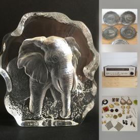 MaxSold Auction: This online auction features VINTAGE: EVENING BAGS; barware; lighters; Pewter/brass/silver plate. TOOLS: Hilti and more! COLLECTIBLE: Mats Jonasson crystal elephant sculpture; PIN BACKS; LP's. And much more!