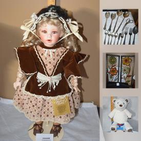 MaxSold Auction: This auction features Franklin Heirloom Collector Porcelain Doll, "The Wizard of OZ" 70 Th. Anniversary" Metal Tin Sign, Scentsy Buddy "Frost the Polar Bear", Sony Blu-ray Disc/DVD Player, Sterling handle Knives, Boyds Bears & Friends, Cedar Wood Muskoka Chairs, Muhammad Ali Poster, M & M's Candy Dispensers, Vintage Teacups and Saucers, Crystal Glass Wine Decanter and much more!