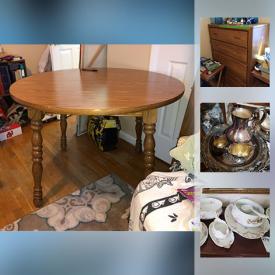 MaxSold Auction: This online auction includes collectibles such as Waterford crystal, Longaberger baskets, Lenox servingware, silver plate servingware, and Noritake china, furniture such as a wooden drafting table, a Kincaid wooden buffet with hutch, and an oak round table, a Greenworks snow blower, small kitchen appliances, glassware, wall art, area rugs, children’s toys and much more!