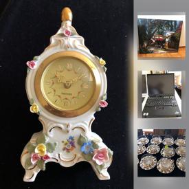 MaxSold Auction: This auction features Fruit China, Mantle Clock, Mikasa crystal candlesticks, Tea Service, Brooches, Olympic Keychains, Ice Cream Maker, painting, purses, ceramic Figurines, light fixture and much more!