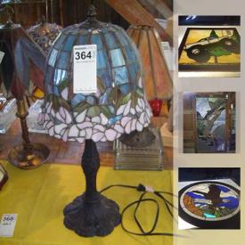 MaxSold Auction: This auction features hand blown and stained glass including hand blown glass vases, hand blown glass décor, Stain Glass, Blown Glass Lamp, Blown Glass Urns, Blown Glass Pendants, Vintage Stain Glass Window, Glass Display Cabinet, Stained Glass Screen, and other glass items. Also, features Royal Doulton China, Pottery, bird bath, Art, crock and much more!