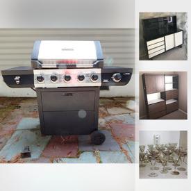 MaxSold Auction: This online auction features Glass Pedestal Table and Bucket Chairs, Mid Century Modern Sectional Couch, Modern Wall Art, Animal Sculptures, Yard Tools, Brinkman Grill, Toro Lawnmower and much more!