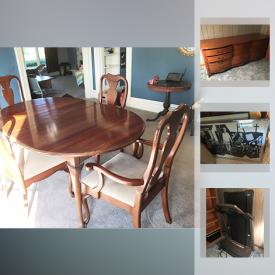 MaxSold Auction: This auction features Maple dresser, Treadmill, paintings, Cherry Dining Room Set, Lenox, Wedgwood and much more!