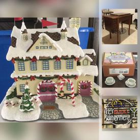 MaxSold Auction: This auction features Christmas Decor, Childrens Tea Sets, Crate And Barrel Butchers Block, Raptors NBA Champions Hat, Royal Doulton Side Plates, Bar Sign, Elite Popcorn Maker, Gordon Ramsey Royal Doulton Mugs, Wooden rocking horse, faux leather elephant, Antique Sewing Table and much more!