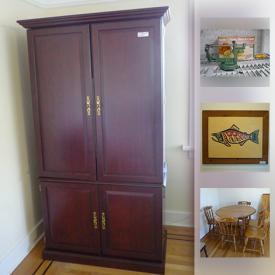 MaxSold Auction: This online auction features a limited edition linoleum Print, antique mahogany dining set, vintage and antique tools, vintage watch fobs, vintage rice paper print and much more.