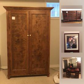 MaxSold Auction: This online auction features Antique Sideboard, Dining Table And Chairs, Christmas Mugs, Glass Salad Bowl Set, Cane Headboard, Antique Vanity Table With Mirror, Wall Tile and much more!