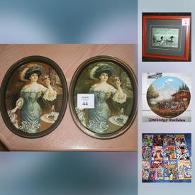 MaxSold Auction: This online auction features decor such as Robert Bateman framed prints, framed oil paintings, and wool area rugs, jewelry such as watches, pendants, pins, and necklaces, collectible china such as Royal Albert, Royal Windsor, Royal Doulton, Royal Worcester, and Royal Stafford, musical equipment such as Typhoon guitar amplifier, Rheem Roberts headphones, decorative collectible plates such as plates by Christian Bell, Roger Witmer, Lissa Calver wildlife plate, Canada Christmas plates, and Mother Goose plates by John McClelland, collectible toys such as Hot Wheels, Matchbox, and Mattel cars, comic books such as Spider-man, X-men, and Sonic, sports equipment such as hockey pants, women's figure skates, kid's Barbie roller blades, skateboard and much more!