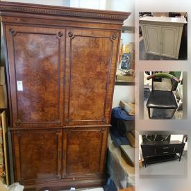 MaxSold Auction: This online auction features FURNITURE such as tables, beverage carts, entertainment armoire, mirrors, ART such as prints on canvas, cloth-covered frames, RUGS by Martha Stewart, LAMPSHADES by GateHouse and much more.