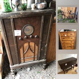 MaxSold Auction: This online auction features Vintage White Sewing Machine and Table, New Camping Dishes, Kids Play Kitche, Step 2 Play Cottage, IKEA Sundvik Toddler Bed, Pickle Costume, Vintage Radio, Yoga Mat and more!