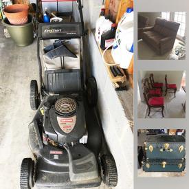 MaxSold Auction: This online auction features original series Commodore 64 computers, furniture such as dresser, bookshelf, nightstands, shelves, children's chair, storage cabinet, steamer trunks and more, wheelbarrow, mower and other garden tools, ladders, wrought iron patio set, beanie babies and other toys, vintage pyrex, foosball table, seasonal decor, bicycle, weights, framed art, small kitchen appliances and other kitchenware, Wedgwood china, cat supplies, Olympia typewriter, Sega genesis, file cabinets books and more!