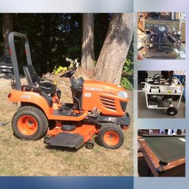 MaxSold Auction: This online auction features a Kabota 4 wheel drive tractor and other yard and garden tools. Furniture - Living, dining, bedroom including a Mt. Vernon suite, patio. Honda generator and other tools. LIVE POTTED MAPLE AND JAPANESE MAPLE TREES. Frigidaire chest freezer. ProForm cross trainer. ELECTRONICS: Bose Wave sound system, Sony 21", Samsung 40" and Toshiba 20" TV's. ART: SIGNED, LIMITED EDITION PRINTS INCLUDING ROBERT BATEMAN and much more!