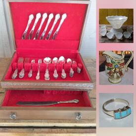 MaxSold Auction: This online auction features Crystal Glass Suncatcher NIB, Milk Glass Punch Bowl Set, Light Up Snowman, Christmas Decor, LP's and 45s, Vintage Postcards, Musical Snow Dome, Vessel Necklace, Red Bubble Glasses, Stone Pendants, Palmistry Books, Fragrant Oils NIB, Sterling Silver Rings, Incense Holders and much more!!