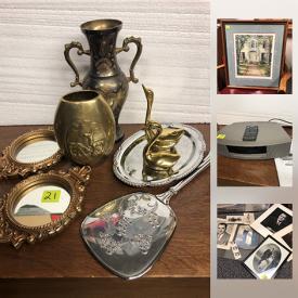 MaxSold Auction: This auction features Irish Linens, Rose Gold Wedding Band, Trish Romance lithography, Sterling Silver flatware, Bose System III, Swarovski Crystal, Royal Doulton Figurines, Tea Cups and Saucers, Sadler Tea Service, MCM Cedar Chest, vintage photographs and much more!