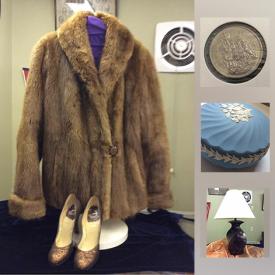 MaxSold Auction: This online auction features Vintage Muskrat Fur Jacket, Pictures taken by William H. Carre 1898. Wedgwood Jasperware Covered Dish, Vintage Designer Dress, Historical Sketches by WA Craick, Coins, Myotts Royal Crown Staffordshire China Set, Copper Enamelled Dish, Haisla Nation Artisan Pin, Vintage Blue Lace Agate Necklace, Sterling Necklace, Silver-toned Bracelet with Turquoise Colored Stone, Cultured Potato Pearl Necklace and much more!