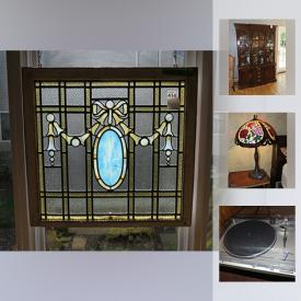 MaxSold Auction: This online auction features Italian Demilune Entrance Table, Royal Worcester Evesham, Stained Glass Window, Drexel Heritage Dining Table, Ethan Allen Wing Back Chairs, American Drew End Tables, Fisher Speakers, Wrought Iron Patio Set, Weber Genesis Outdoor Grill, Stain Glass Table Lamp, Antique Wash Basin Dresser and much more!