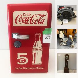 MaxSold Auction: This online auction features Grandmother Clock, Tonka Construction Truck, Palliser Accent Chair, Royal Albert China, Ikea Folding Table, Novelty Coke Fridge, Dry sink, Electric Scooter, Summit Montana Bike, and much more!