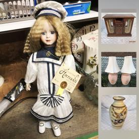 MaxSold Auction: This online auction features a jewelry box, CD set, pillows, cookie jar, vases, coffee carafe, books, candle, games, DVDs, hands free bluetooth, sailor porcelain doll, suitcases, choker, costume jewelry, halloween costumes, seasonal decor, scarves, purse, luggage and more!