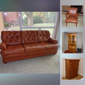 MaxSold Auction: This online auction features furniture such as leather couch, chest of drawers, dresser, night table, bookcases, desk, twin bed frame, office equipment such as legal size filing cabinets, office cabinet, wooden work station, leather arm chair, and office shelves, and more!