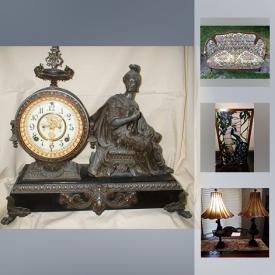 MaxSold Auction: This online auction features Art Nouveau Vase, Victorian Female Statue, Napoleonic Signed French Wax Figure, Antique Victorian Tapestry Hearth Screen, Green Damask Chair, Celtic Tuneable Drum, Seth Thomas Mantle Clock, Room Air Conditioner, and much more!