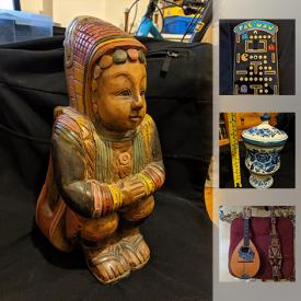 MaxSold Auction: This online auction features jewellery, Pac-Man cover, Delft, Dish set, Old Jade daggers, Tea cups and saucers, Instruments, scroll art, and much more!