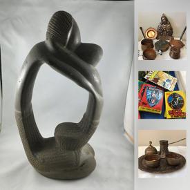 MaxSold Auction: This online auction features Collectible non-sports cards, salt and pepper shakers, comics, souvenir spoons, copper and brass. Figurines in wood, stone and ceramics. Vintage alabaster trinket boxes. 2 Waterford crystal clocks. Tools including antiques. Bicycles and much more!