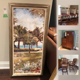 MaxSold Auction: This online auction features Wood armoire, Chelsea House parrot, Oil Painting, Framed prints, Light Fixtures, Cornucopia vase, lamps and much more!