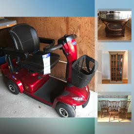 MaxSold Auction: This online auction features vintage tobacco pipes, Danish Teak Dresser, Walnut smokers stand, copper Cookware, vintage toy metal trucks, Invacare personal scooter, antique military gear, military history books, Coalport China, antique travel desk, maple buffet, antique bugle, vintage rope seat folding chair, and much more!