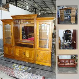 MaxSold Auction: This online auction features furniture such as headboards, cabinet, coffee table chest, dresser and hutch, entertainment center, wooden leaf table, chairs, bed frames and more, toilet, appliances such as a washer and dryer, area rugs, wreaths, gift bags, storage bins, grill, buffing machine, carpet cleaning machine and much more!