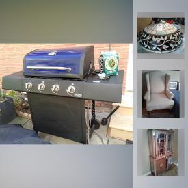 MaxSold Auction: This online auction features Cuisinart Espresso Maker, Tiffany Style Swag Lamp, Armchair, Signed Limited Edition Print, rugs, Backyard Grill BBQ, JVC Speaker System, and much more!