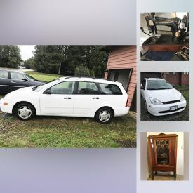 MaxSold Auction: This online auction features 2001 Ford Focus Station Wagon, Microwave Oven, Retro Sewing Machine, Kitchen Table And Chairs, Water Fountain, Panasonic Movie Camera, LG 47 inch TV, Lazyboy Recliner, Royal Albert China, and much more!