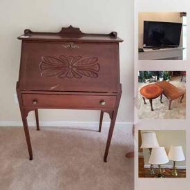 MaxSold Auction: This online auction features Crystal And Cut Glass, Teapot, Tea Set, Porcelain Egg, Lazy Boy Rocker Recliner, Sony Flat Screen TV, Slant Top Writing Desk, Vintage Meat Grinders, Exercise Ball, Wood Console, and much more!